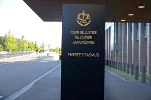 Schild vom Europäischen Gerichtshof
